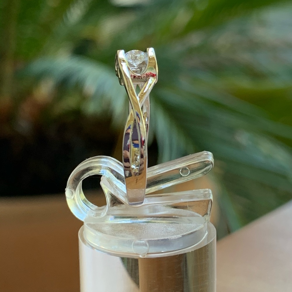 Crystal Zircon Stone Infinite Ring 925 Silver - Picture 2 of 8